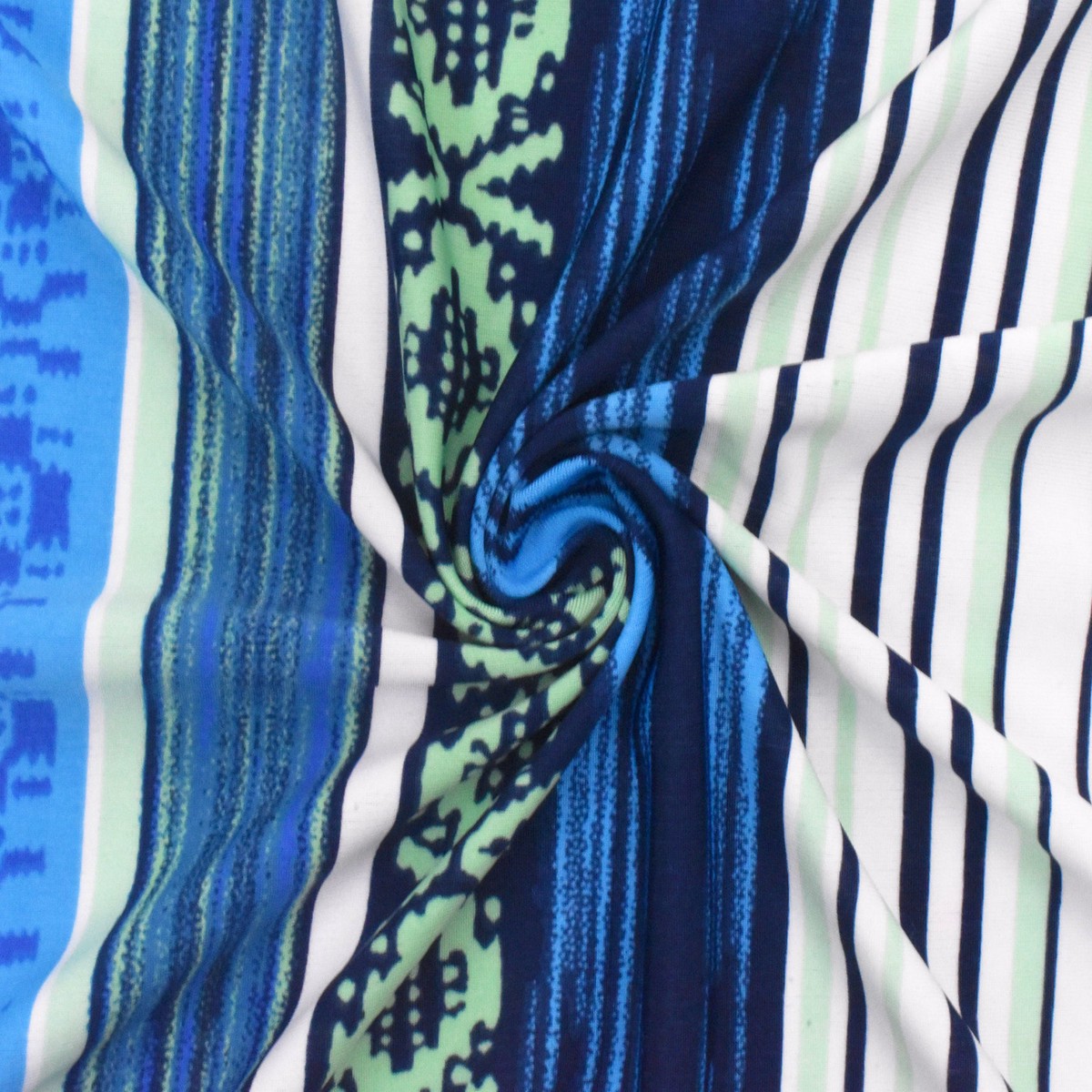 3-yd-pc-deep-ink-blue-multi-stripe-aztec-printed-stretch-activewear-knit-fabric