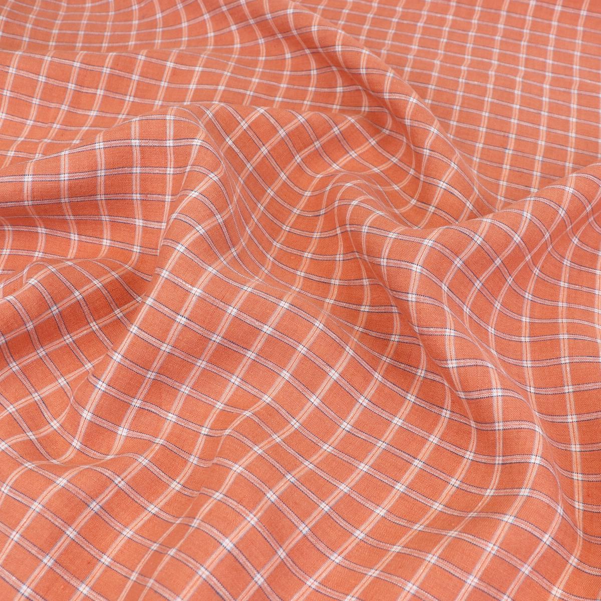 deadstock-pure-linen-flax-yarn-dyed-check-apricot
