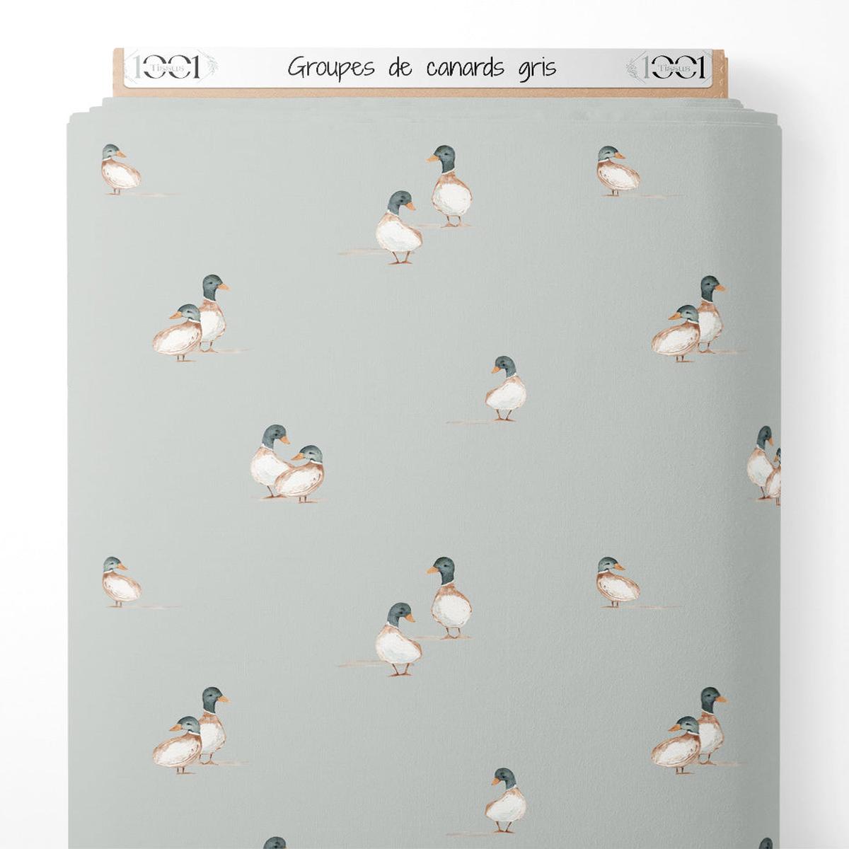 tissu-groupes-de-canards-gris