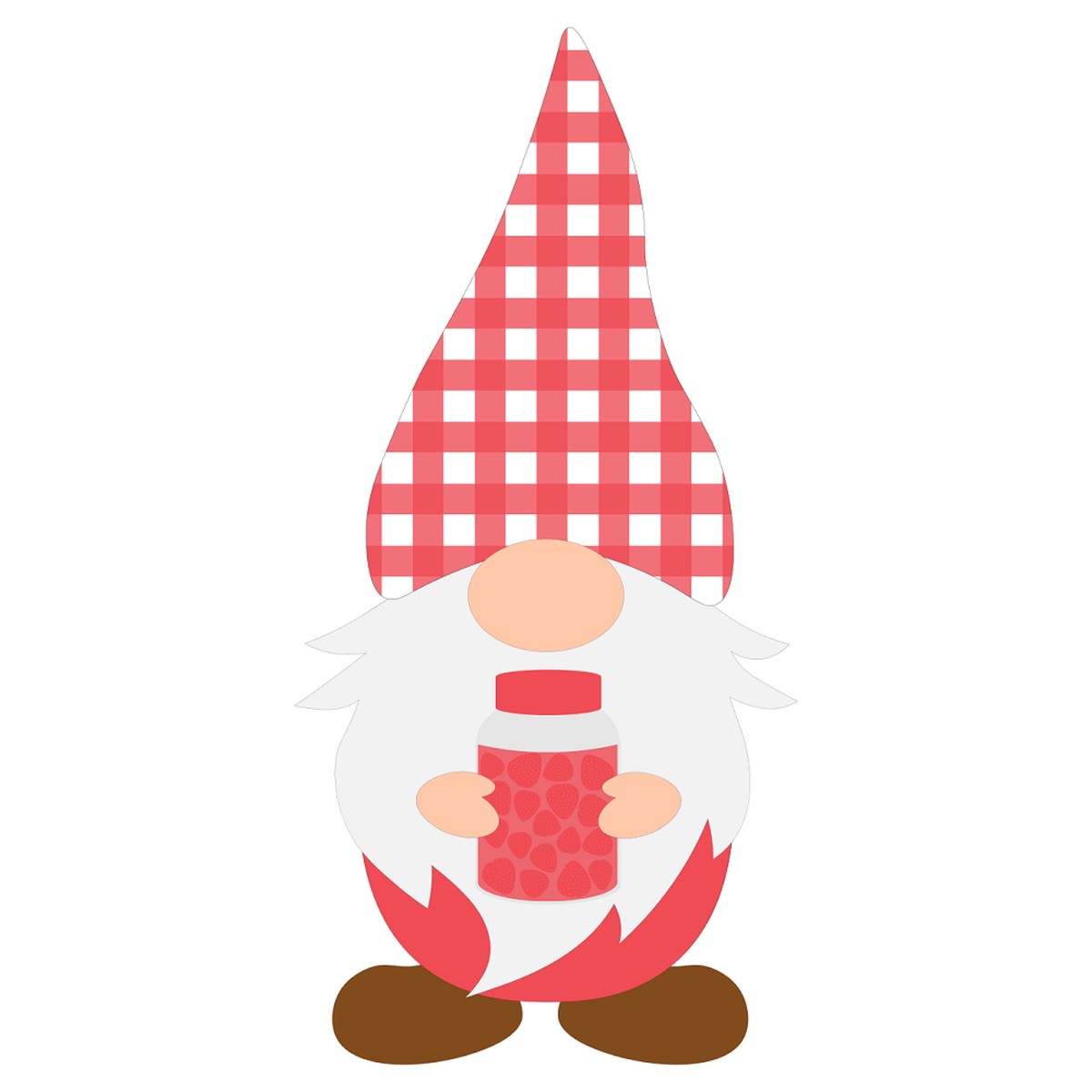 gnome-holding-strawberry-jam-fabric-panel