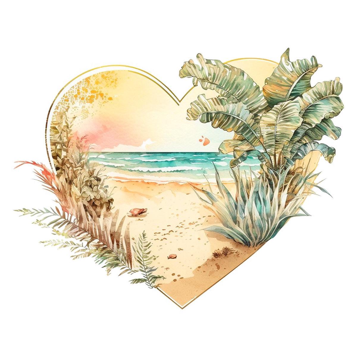 sunnet-beach-heart-5-fabric-panel
