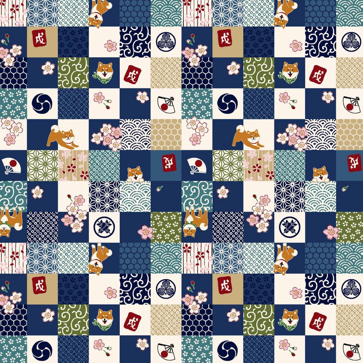 sushi-shiba-patchwork-blue