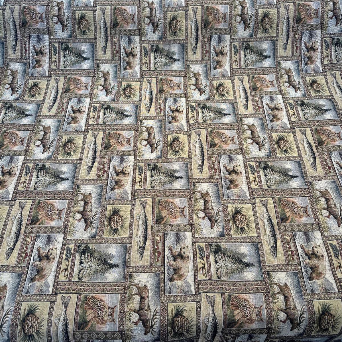 yellowstone-rr-golden-novelty-bear-tapestry-upholstery-fabric-by-the-yard