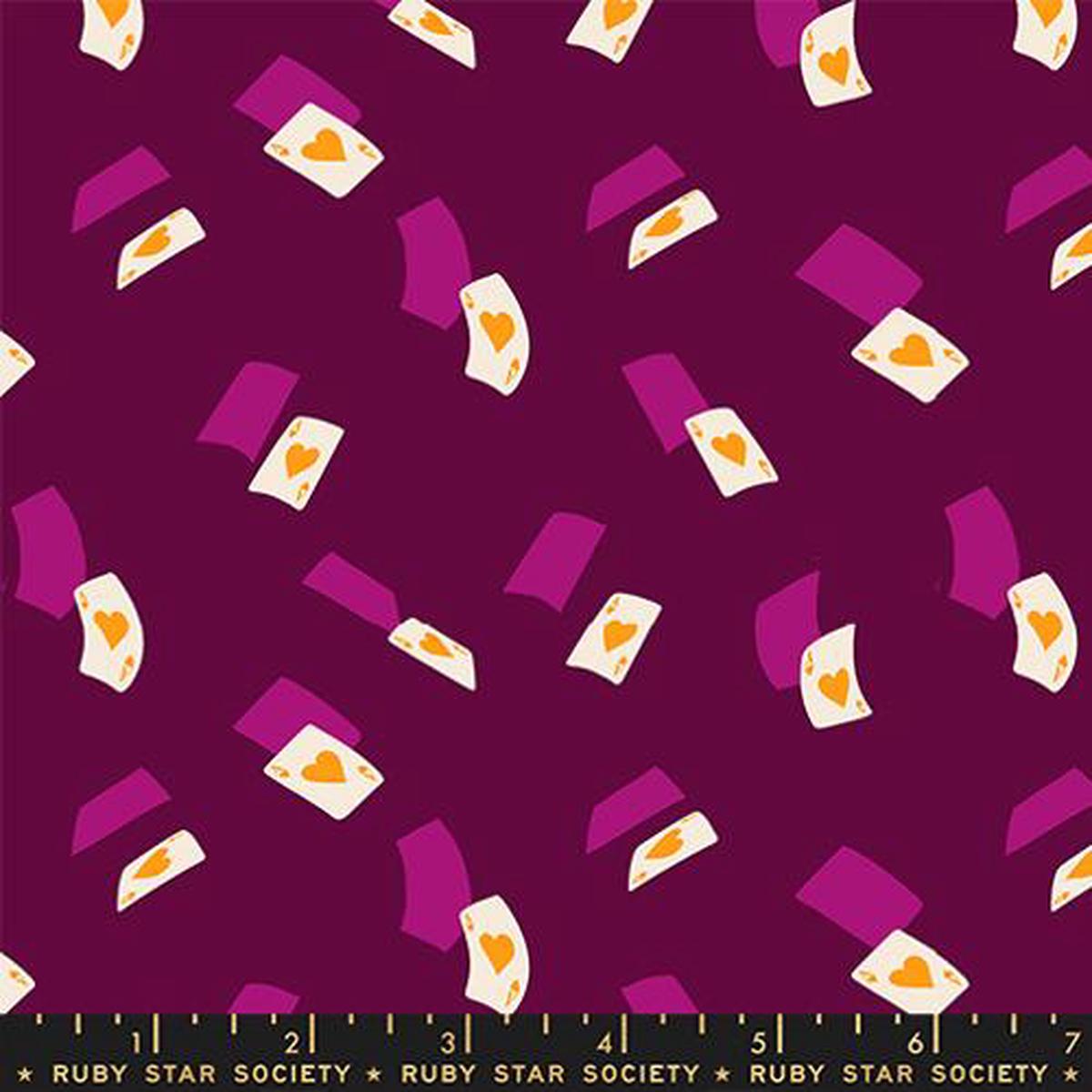 hello-alice-purple-velvet-falling-aces-cotton-43-44-fabric-per-yard