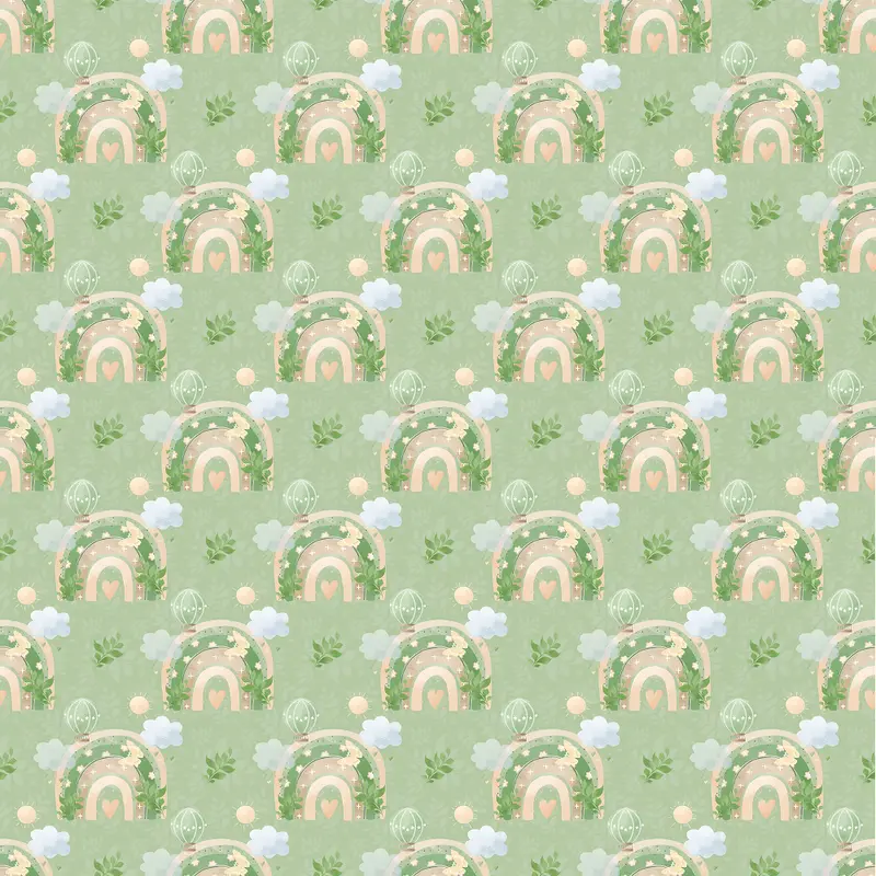 floral-rainbows-on-leaf-fabric-green