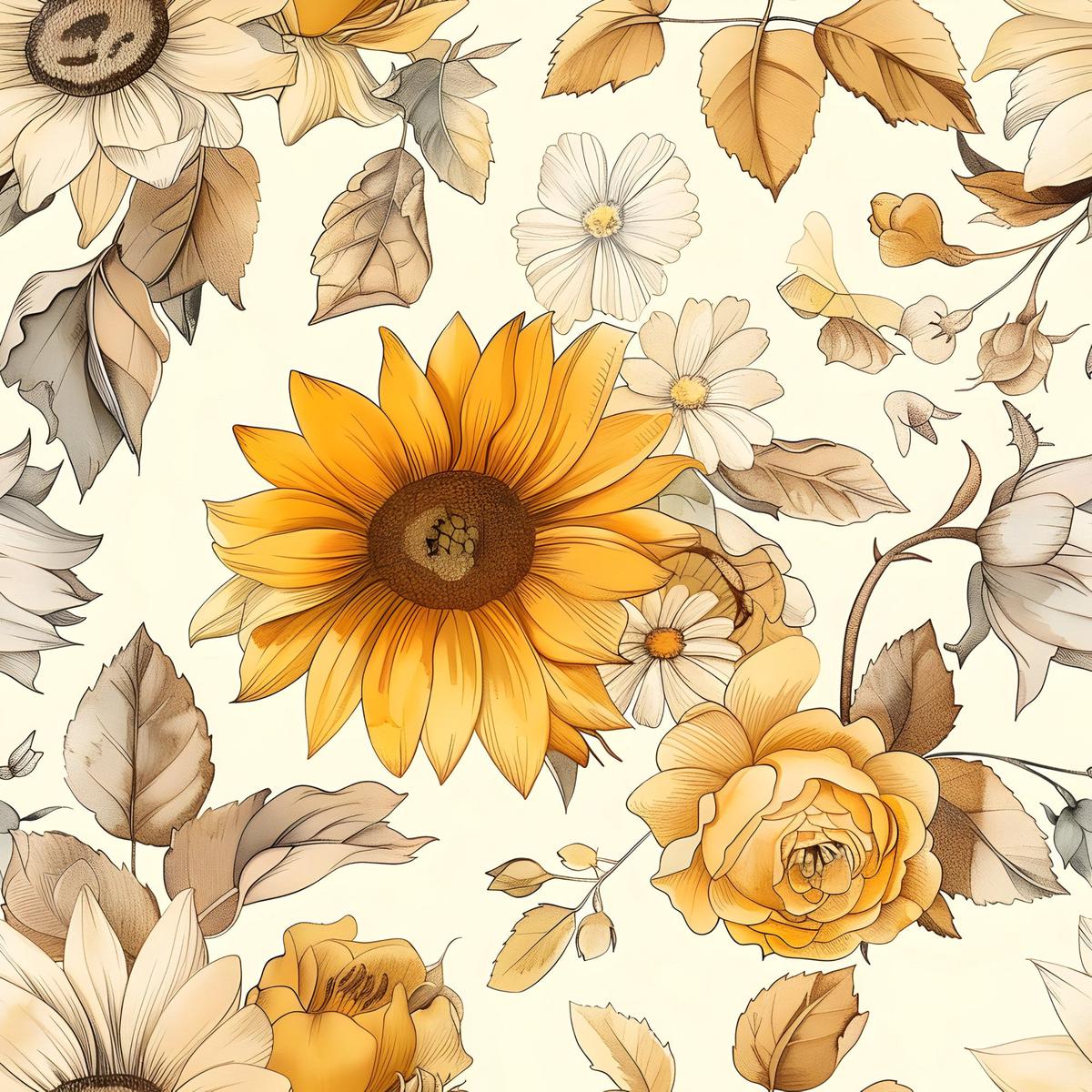 vintage-autumn-sunflowers-pattern-18-quilting-cotton-fabric