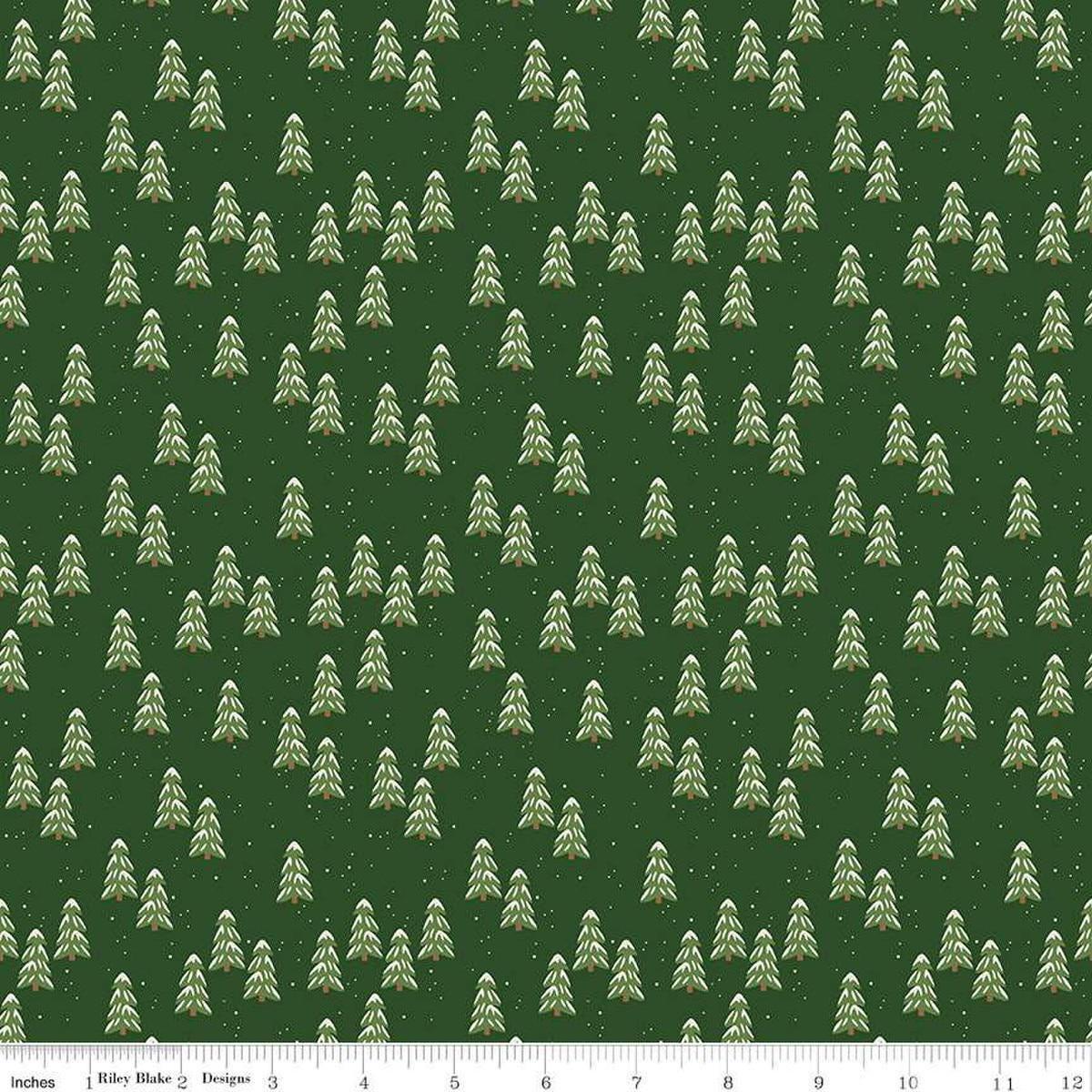 sale-more-christmas-wishes-pines-c16556-forest-riley-blake-designs-pine-trees-snow-nature-quilting-cotton-fabric