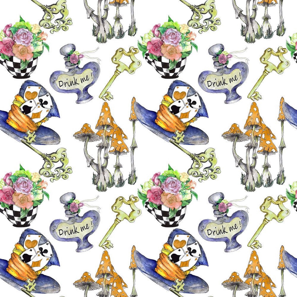 alice-in-wonderland-allover-elements-fabric-white