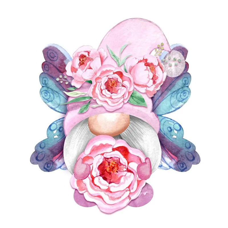 fairy-gnomes-fabric-panel-light-pink