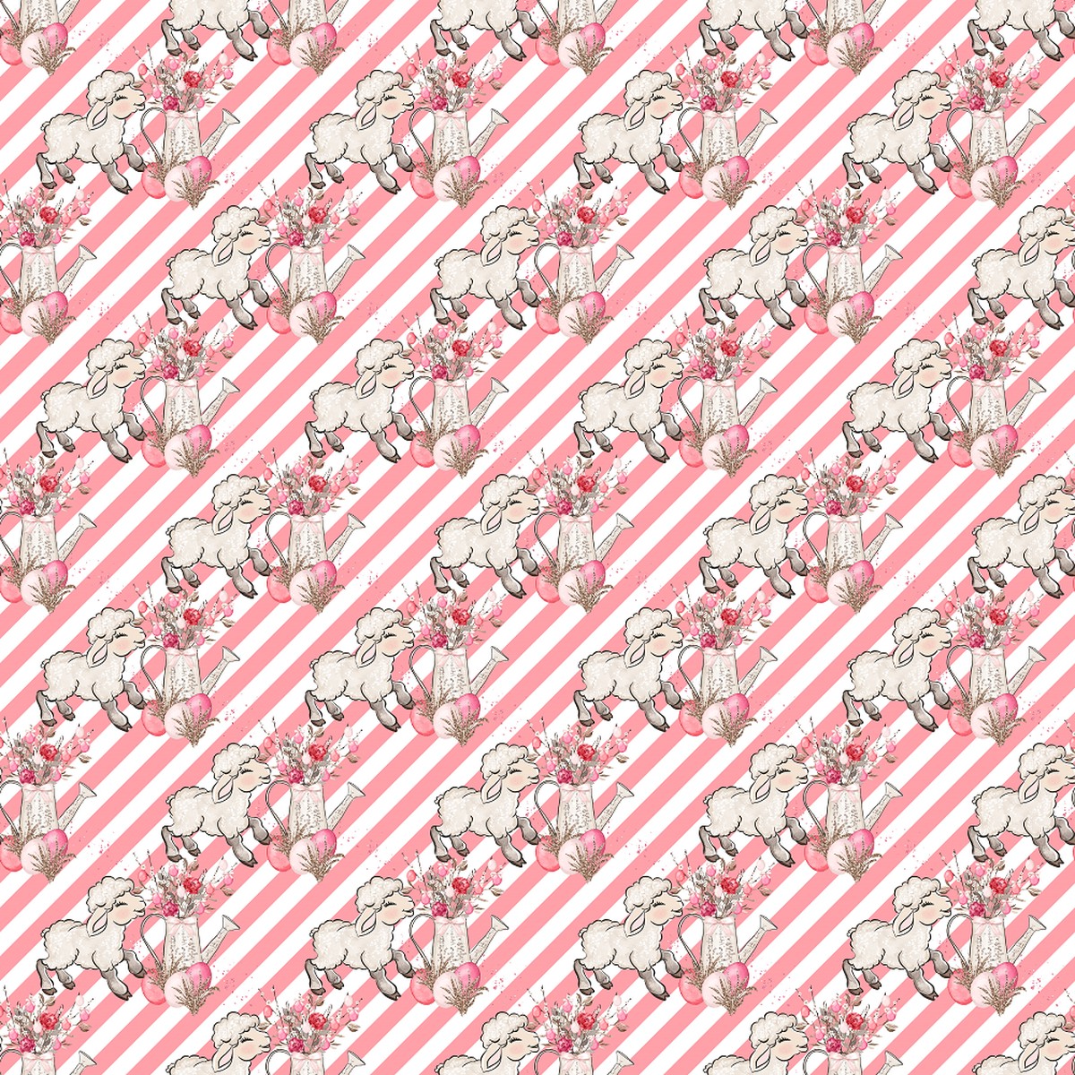 allover-easter-flowers-lamb-on-stripes-fabric-pink