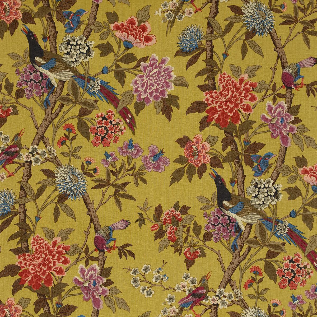 hydrangea-bird-ochre-fabric