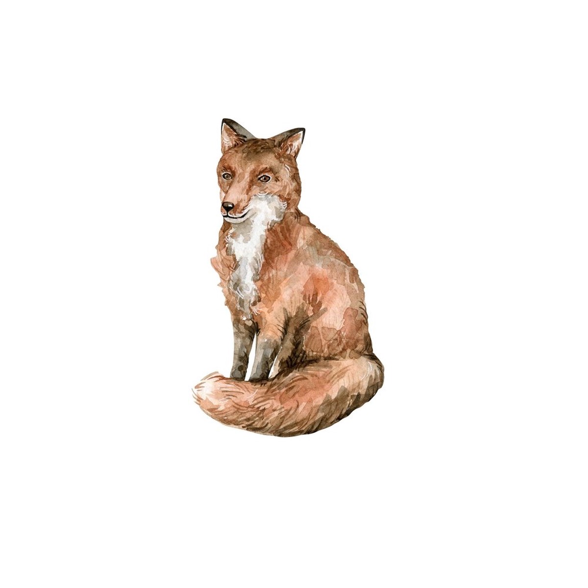 watercolor-red-fox-fabric-panel