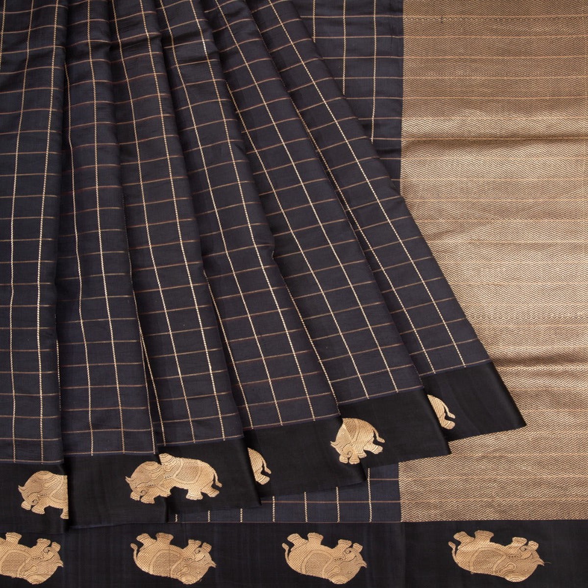 banarasi-katan-silk-checks-black-saree