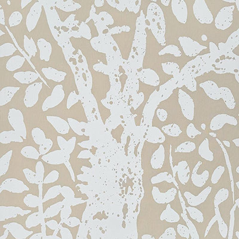china-seas-fabric-custom-large-scale-arbre-de-matisse-custom-white-on-tan-100-linen