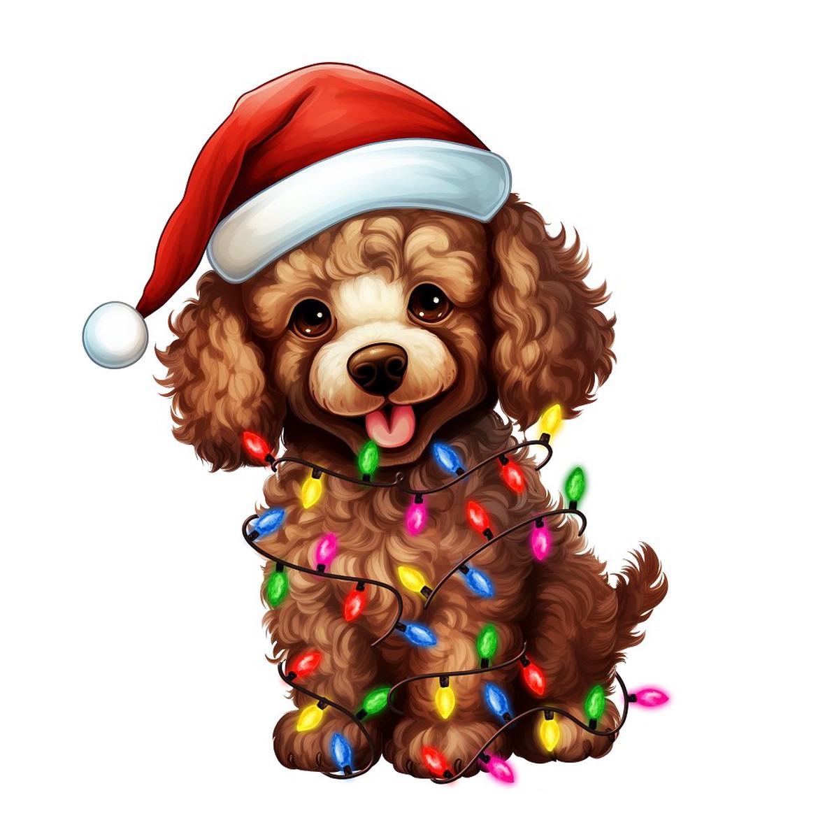 christmas-lights-poodle-fabric-panel