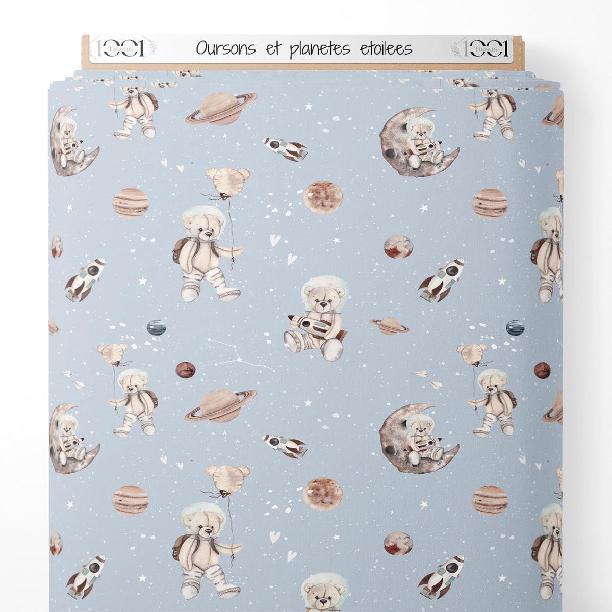 tissu-oursons-et-plantes-toiles