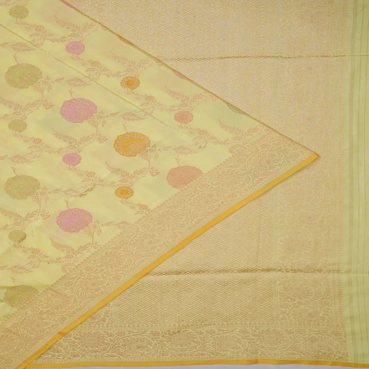 banarasi-silk-meenakari-kadwa-jaal-lemon-yellow-saree