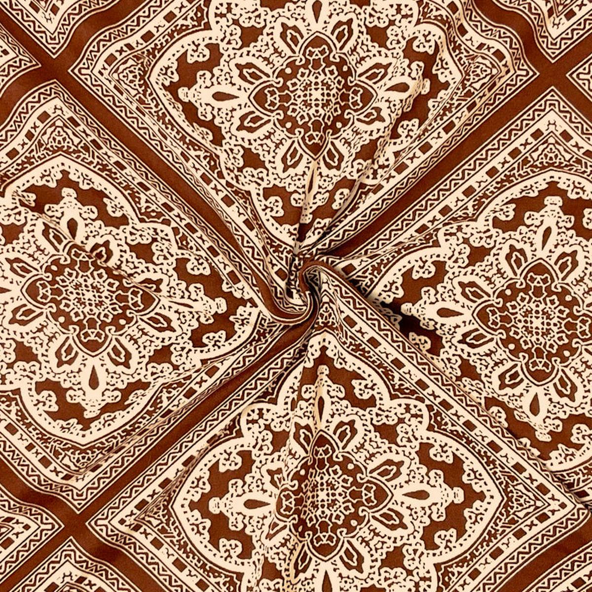 2-yd-pc-brown-ivory-poly-stretch-diamond-lace-print-db-jersey-knit-fabric