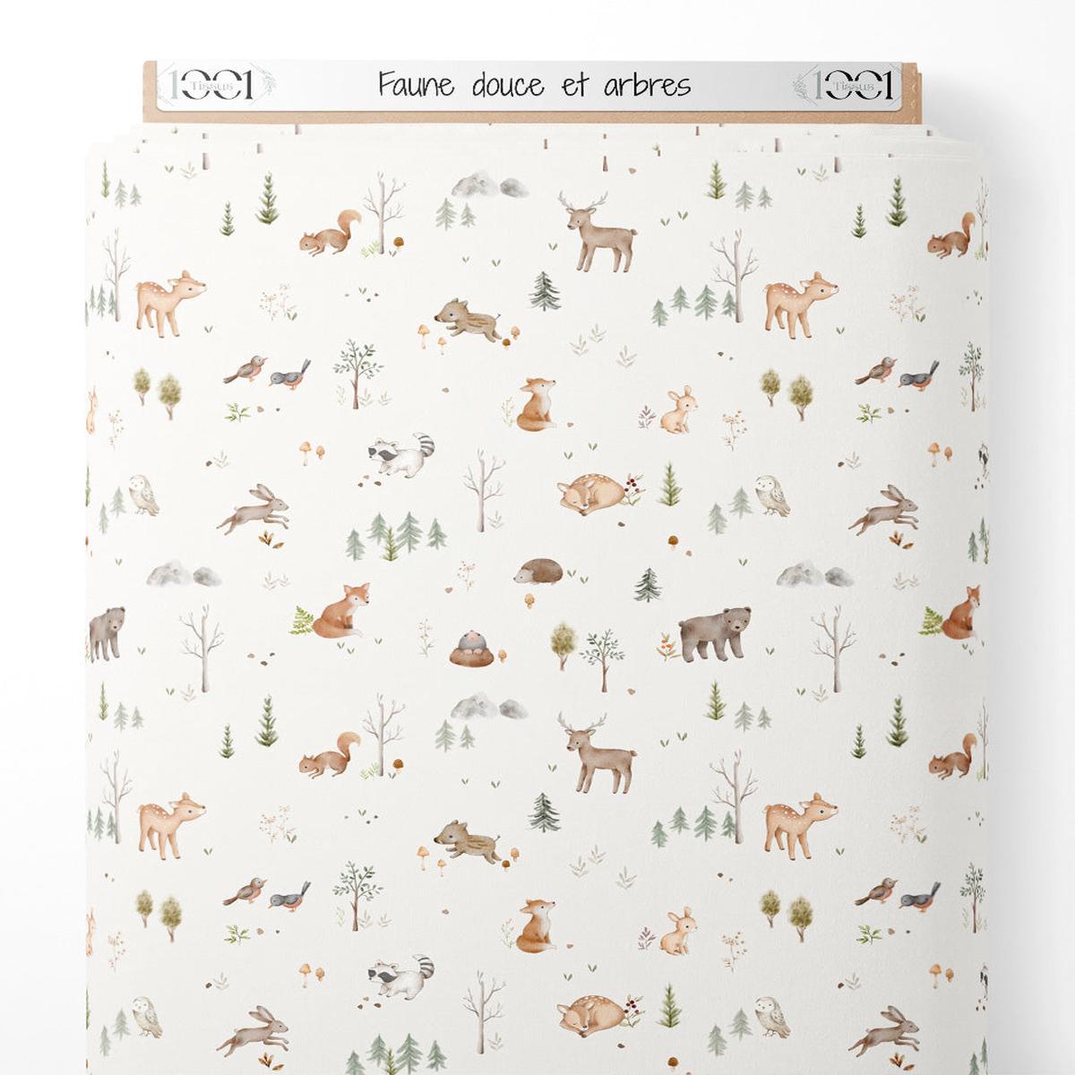 tissu-faune-douce-et-arbres