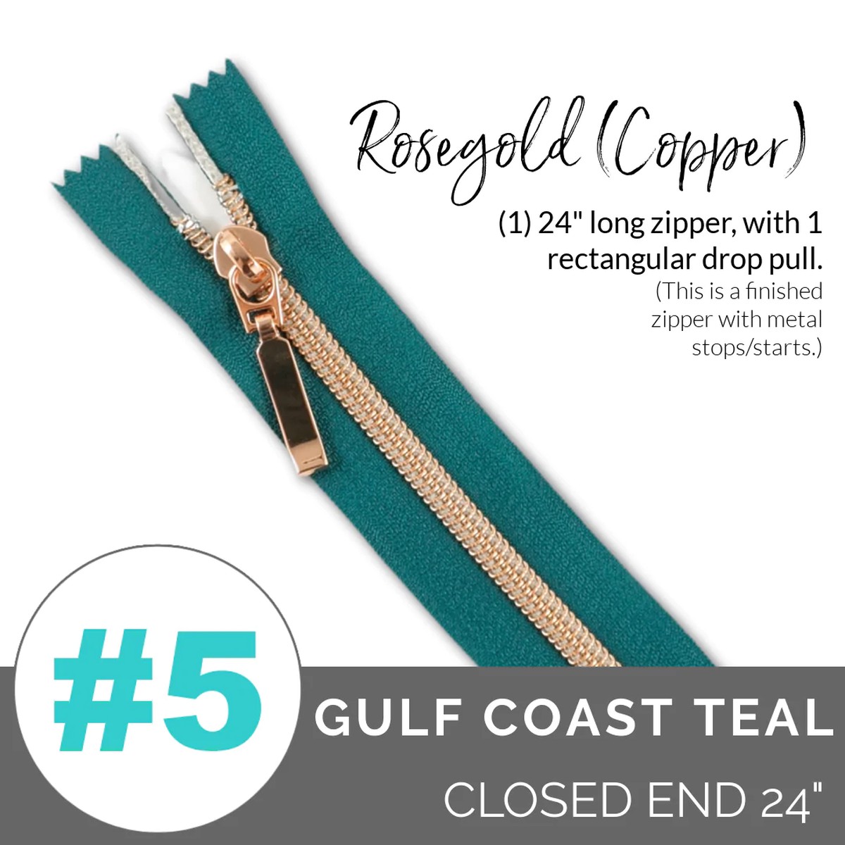 emmaline-5-24in-zipper-gulf-coast-teal-tape-with-rose-gold-coil