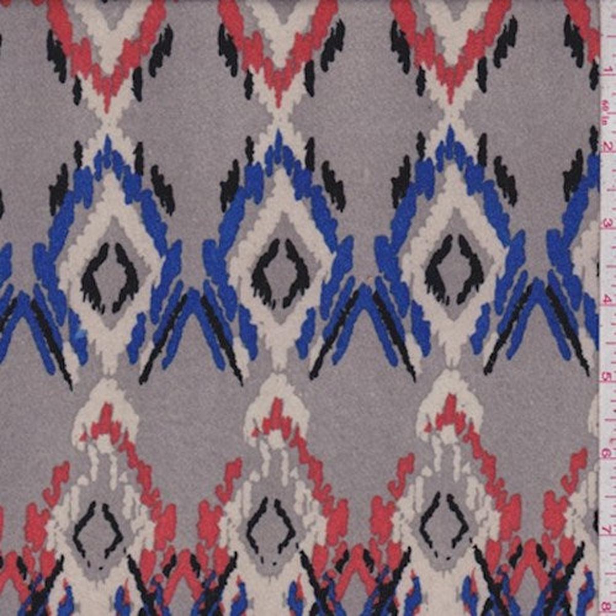 1-1-4-yd-pc-grey-multi-flamestitch-diamond-double-brushed-jersey-knit-fabric