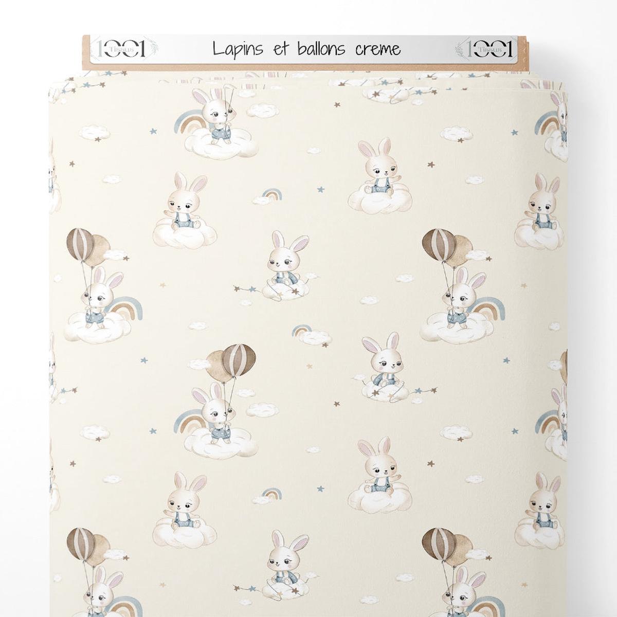 tissu-lapins-et-ballons-crme