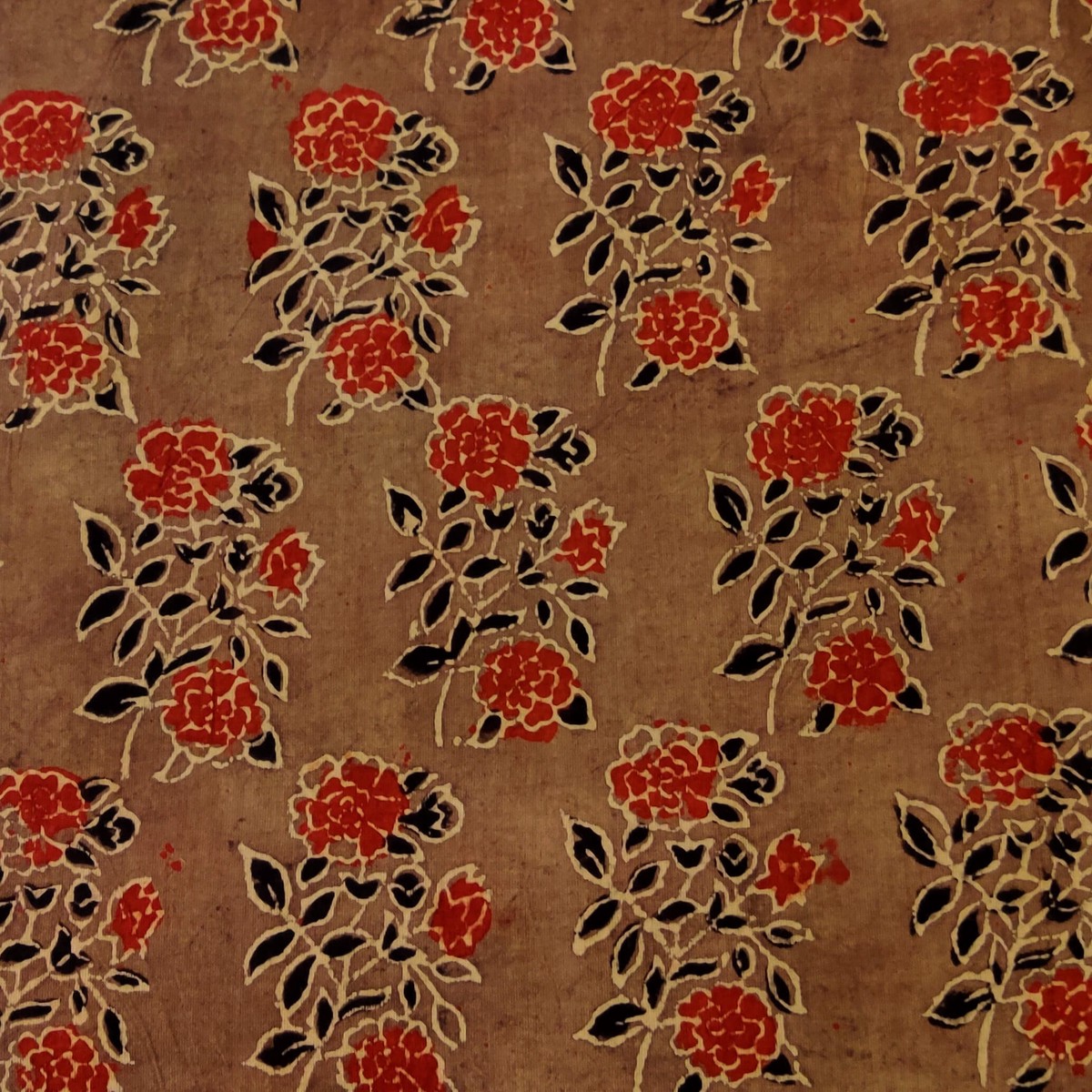 pure-cotton-ajrak-brown-with-blue-rose-plant-motif-hand-block-print-fabric