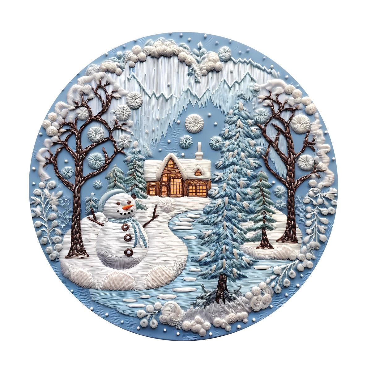 christmas-ornaments-snowman-1-fabric-panel