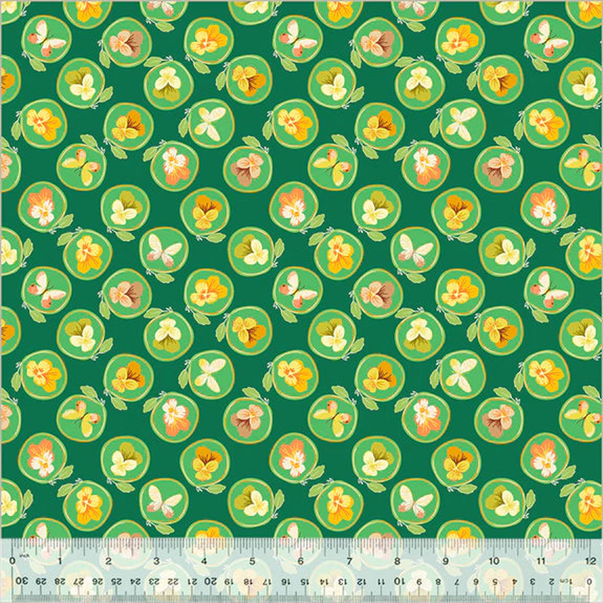 cotton-fabric-cameo-54654-7-green-insectarium-collection-by-tamara-kate-for-windham