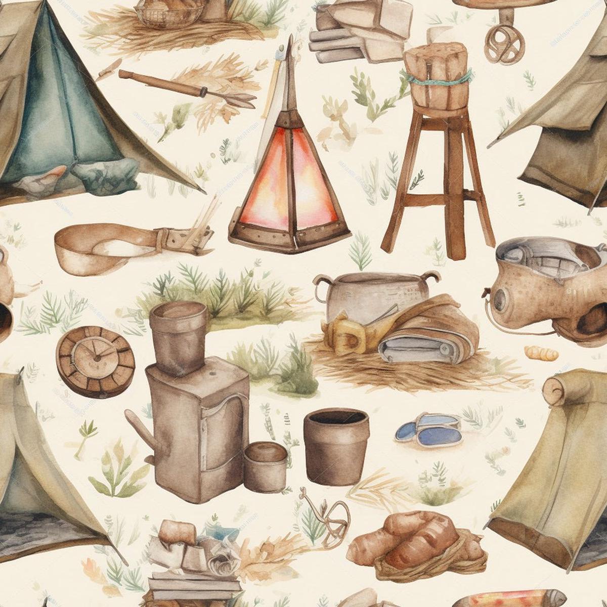 watercolor-camping-pattern-5-fabric