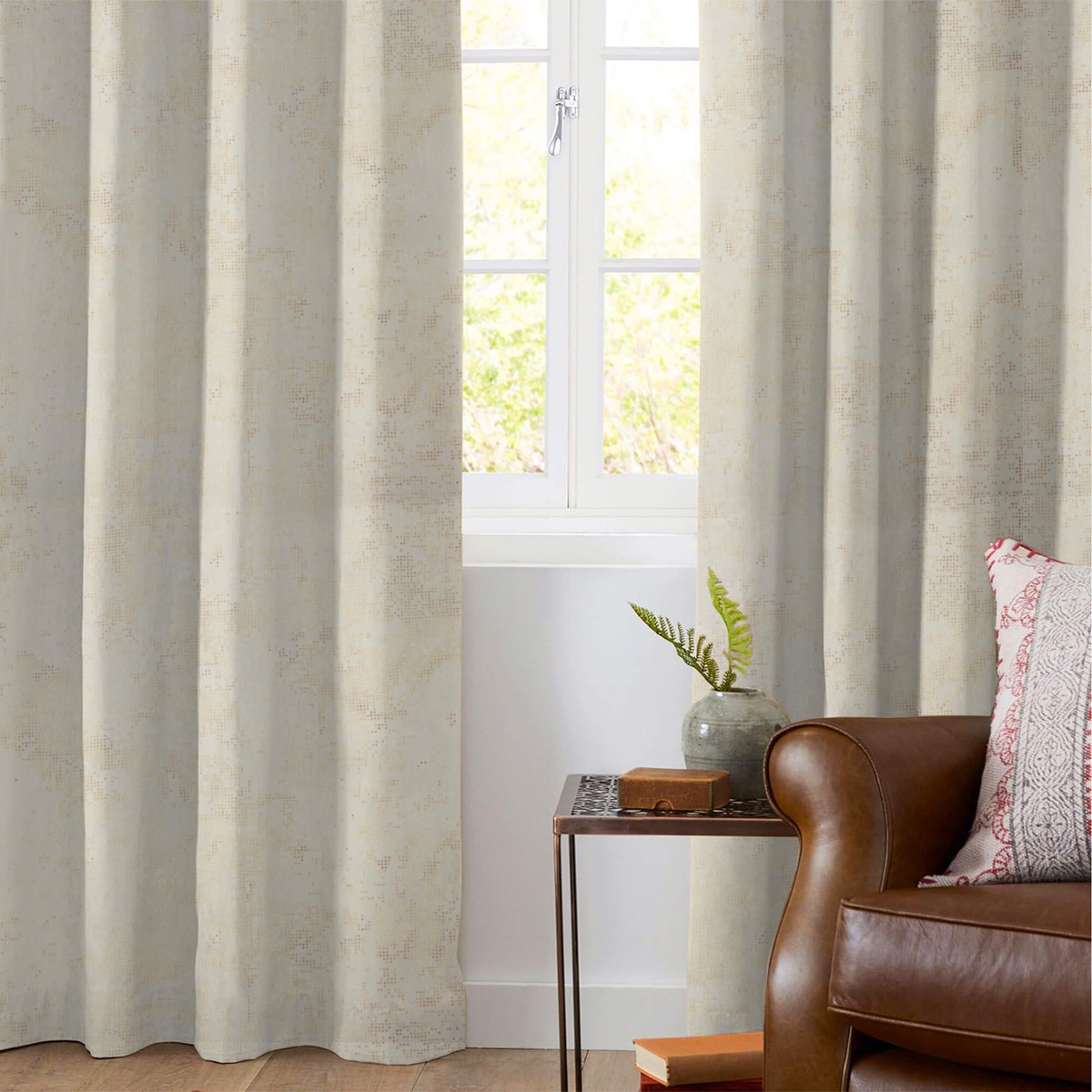 white-golden-dots-geometric-pattern-premium-curtain-fabric-width-54-inches
