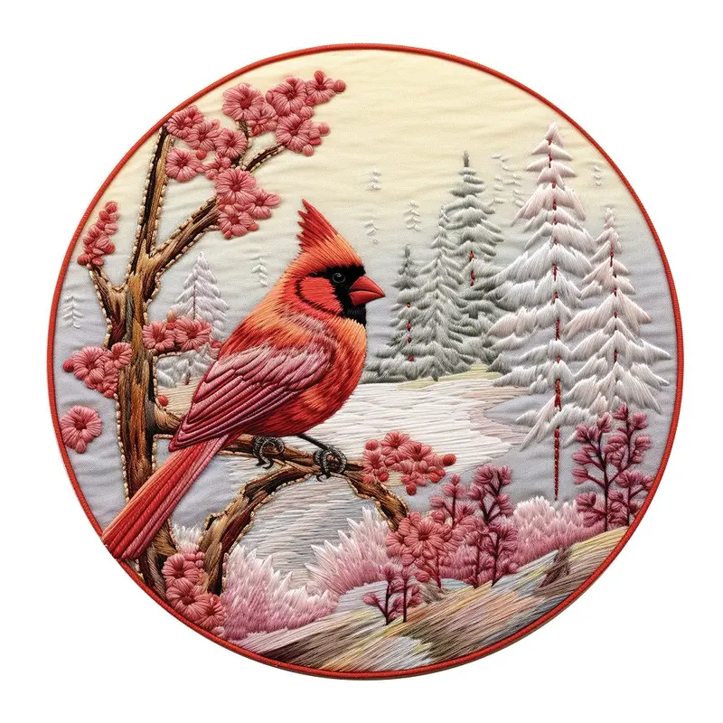 christmas-ornaments-cardinal-5-fabric-panel