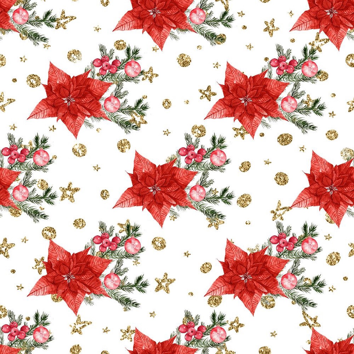 christmas-plants-gold-accents-fabric-white