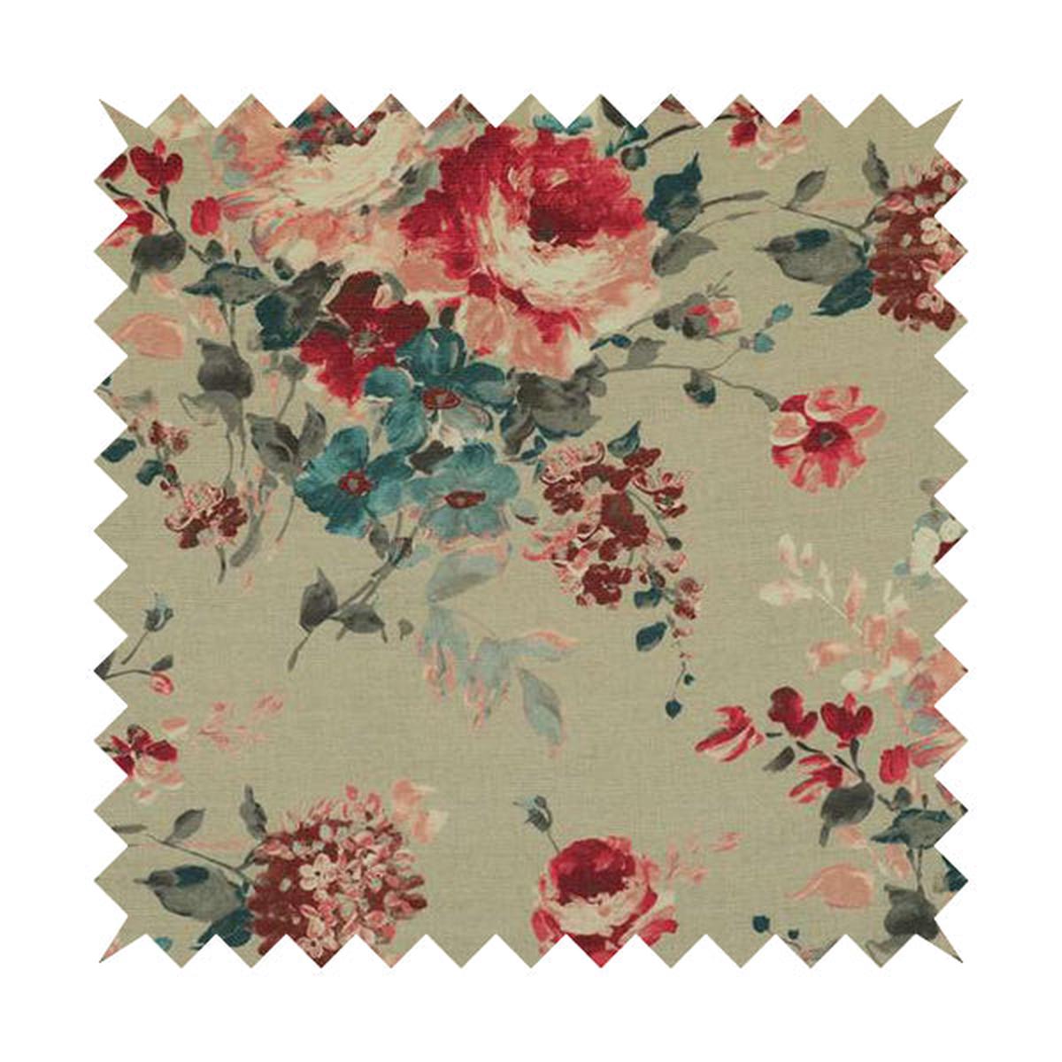 bukoba-floral-printed-pattern-on-linen-effect-material-red-colour-furnishing-interior-upholstery-fabric