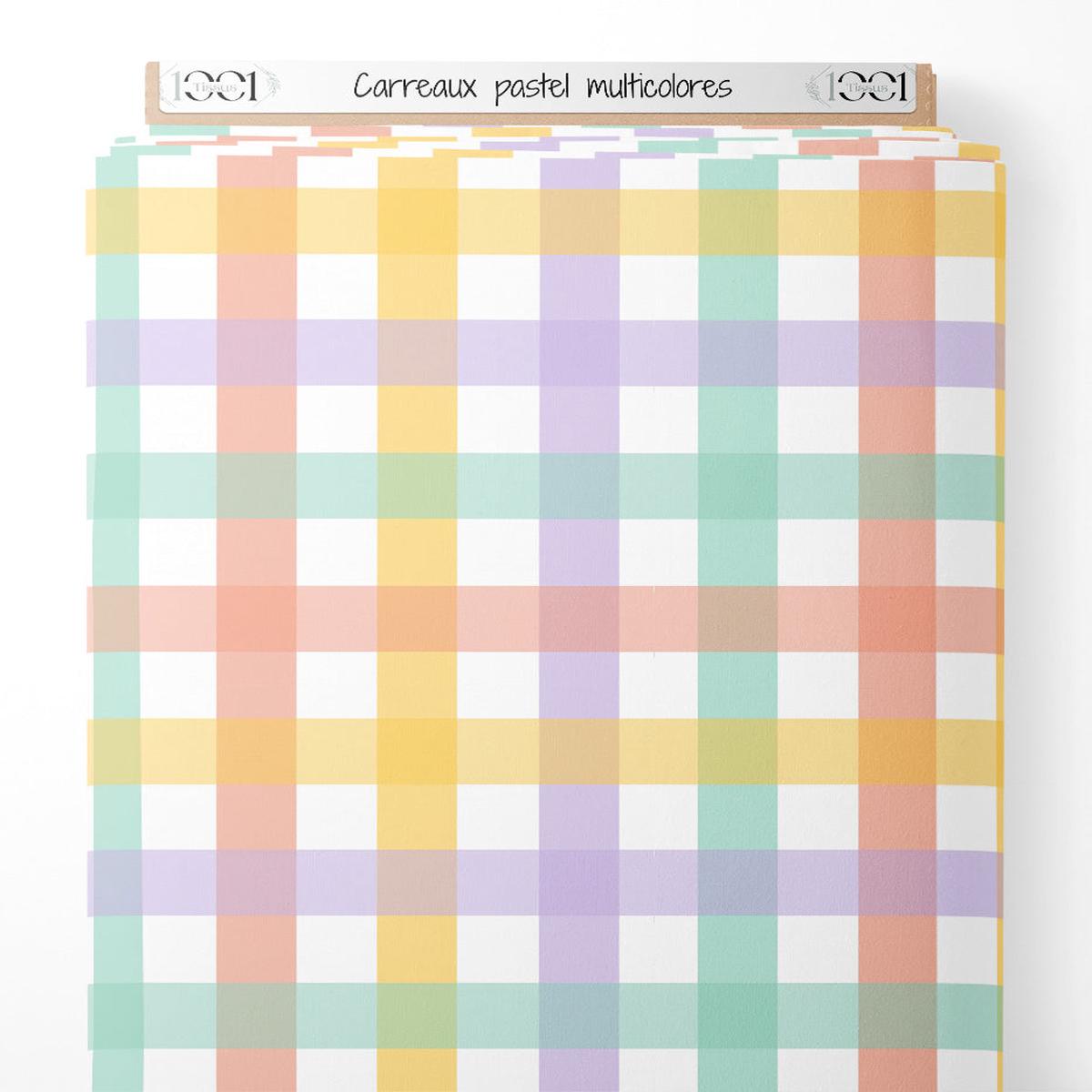 tissu-carreaux-pastel-multicolores