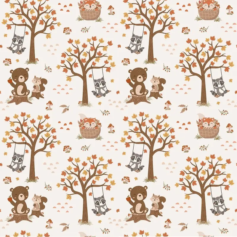 autumn-woodland-animals-scene-fabric
