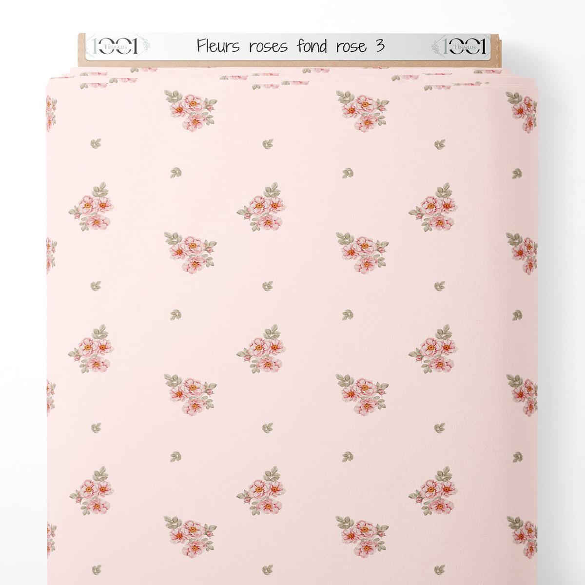 tissu-fleurs-roses-sur-fond-rose-3