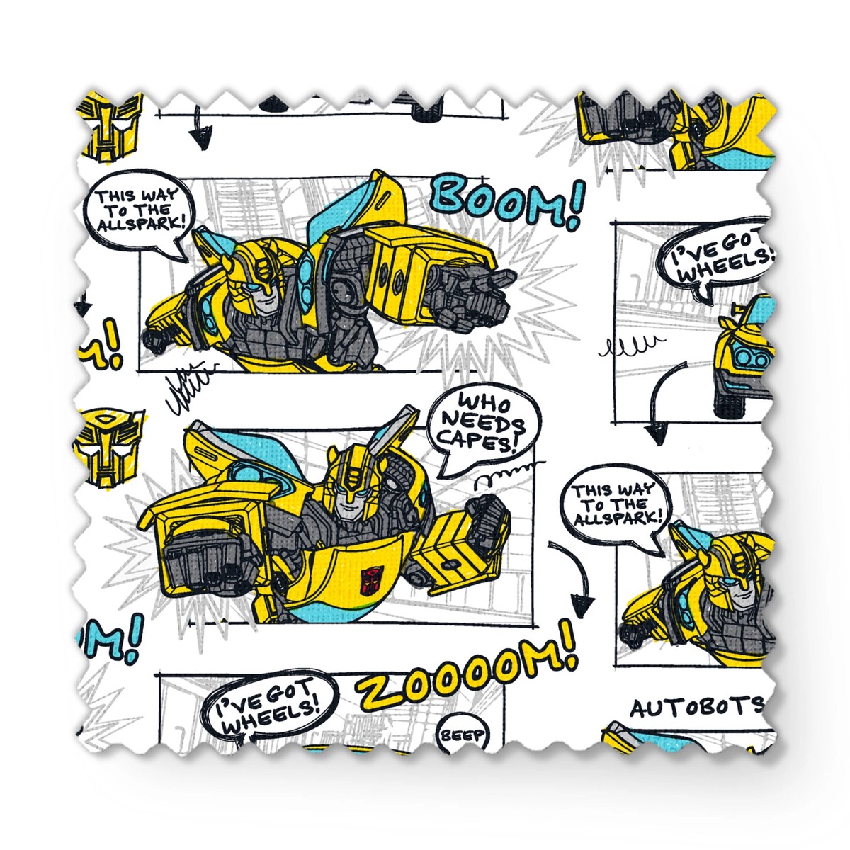 hasbro-transformers-comic-book-collage-fabric