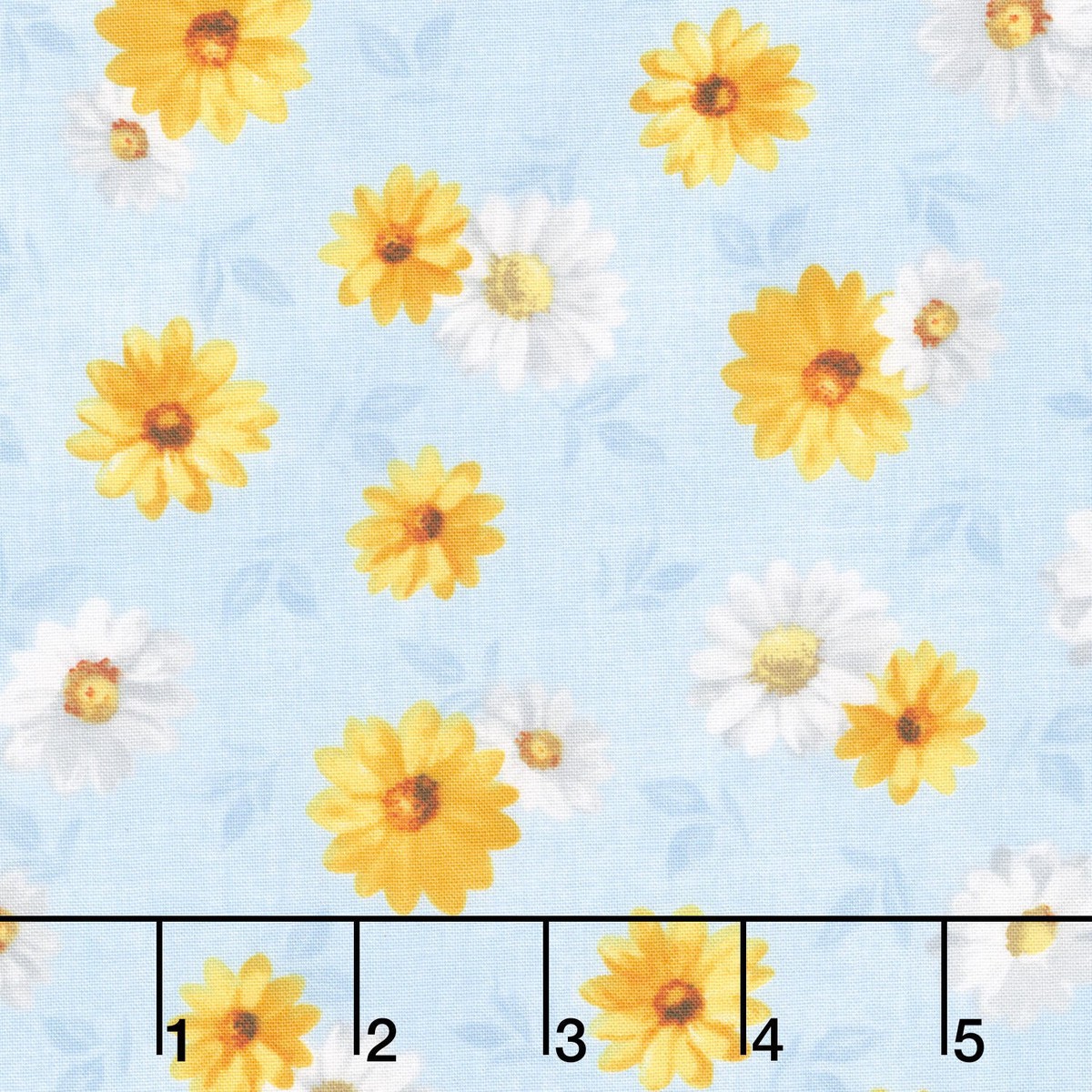 bees-blooms-daisy-toss-blue-yardage