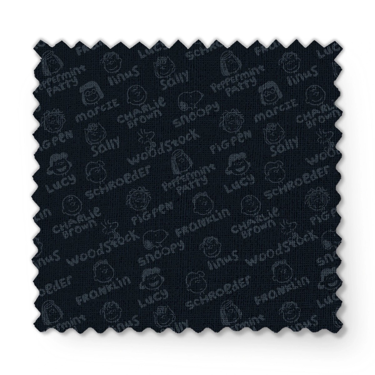peanuts-characters-name-toss-on-black-fabric