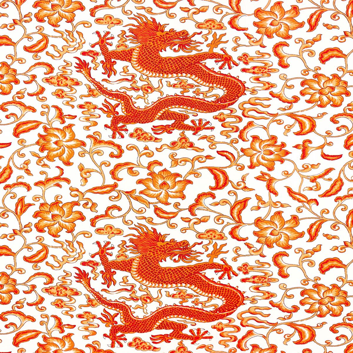 chi-en-dragon-linen-print-persimmon-fabric