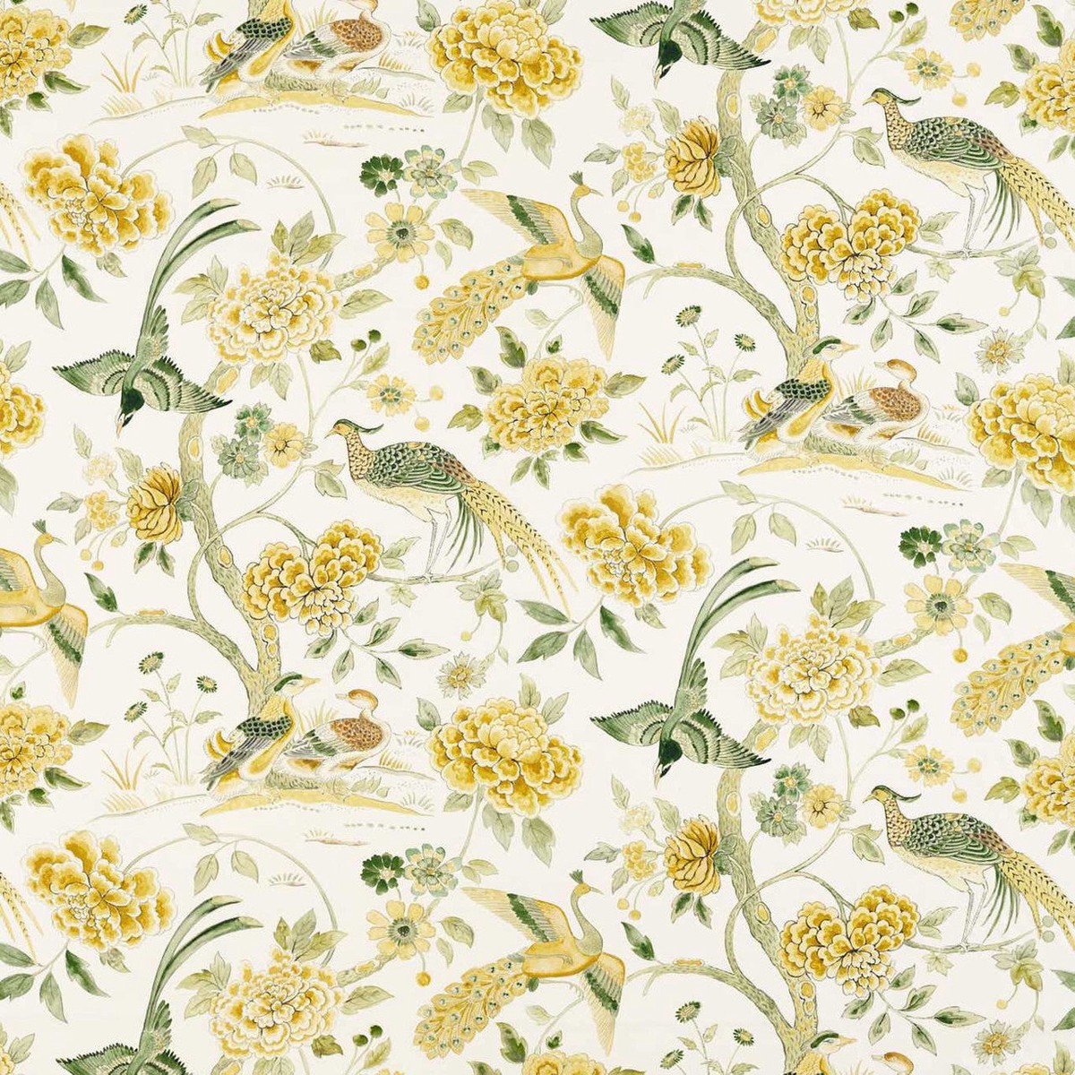 indienne-peacock-water-garden-gosling-yellow-fabric-by-sanderson