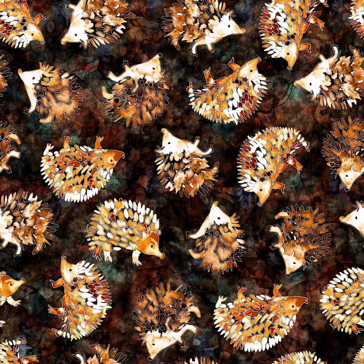 21-end-of-bolt-wild-woods-hedgehogs-30897-bark-a-by-qt-fabrics-forest-animals-spines-quilting-cotton-fabric