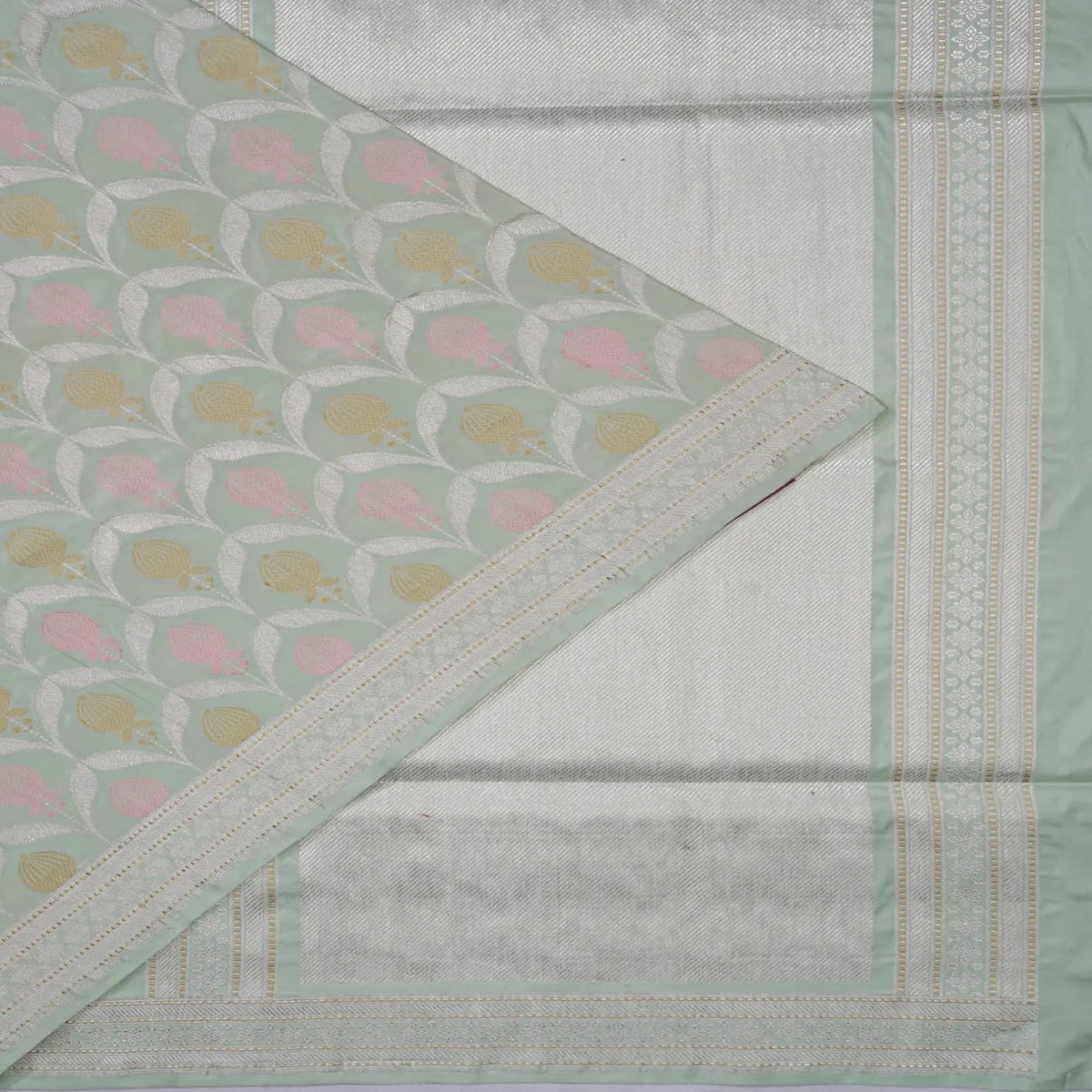 banarasi-silk-meenakari-jaal-pastel-green-saree