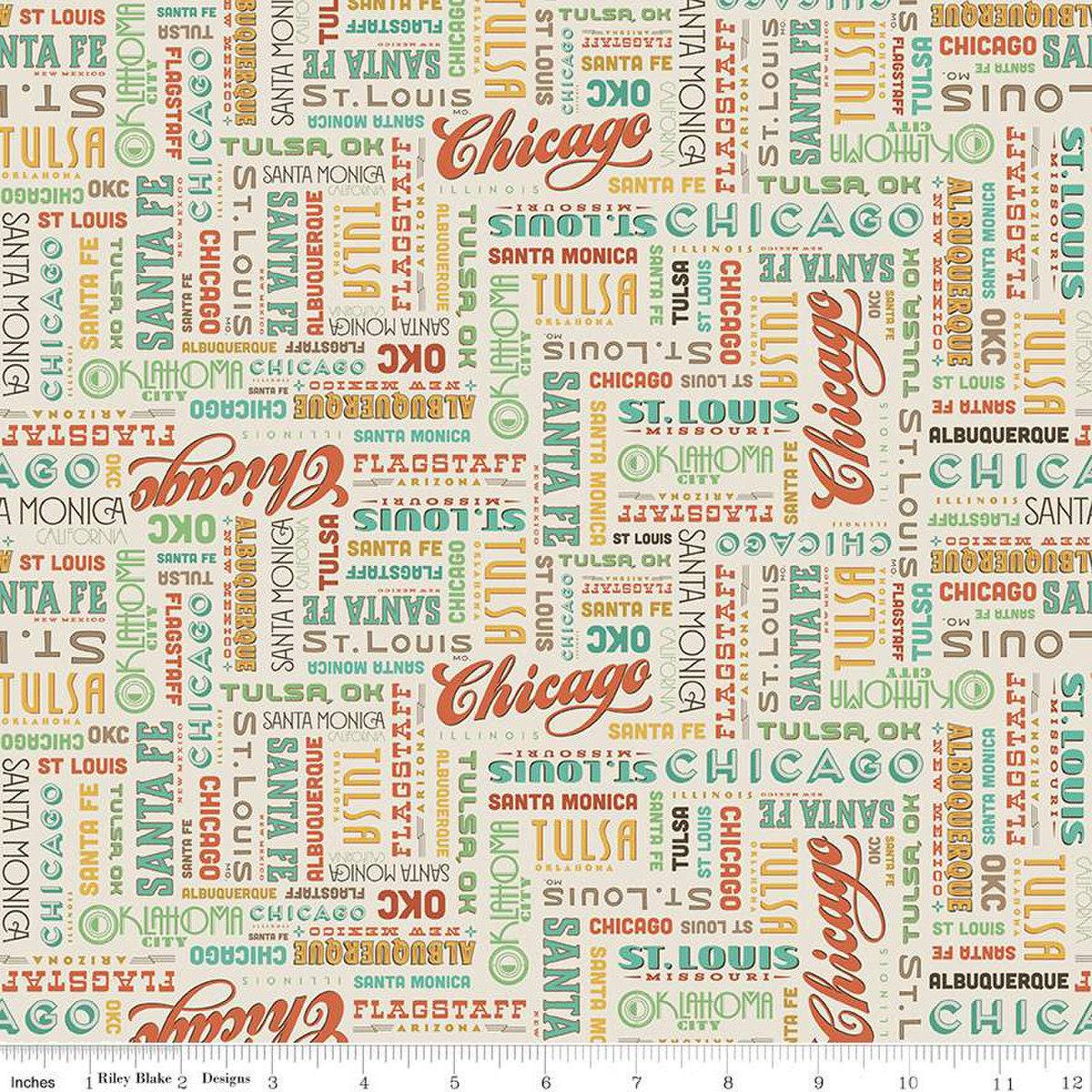 14-end-of-bolt-sale-route-66-words-c15012-cream-riley-blake-designs-texts-locations-quilting-cotton-fabric