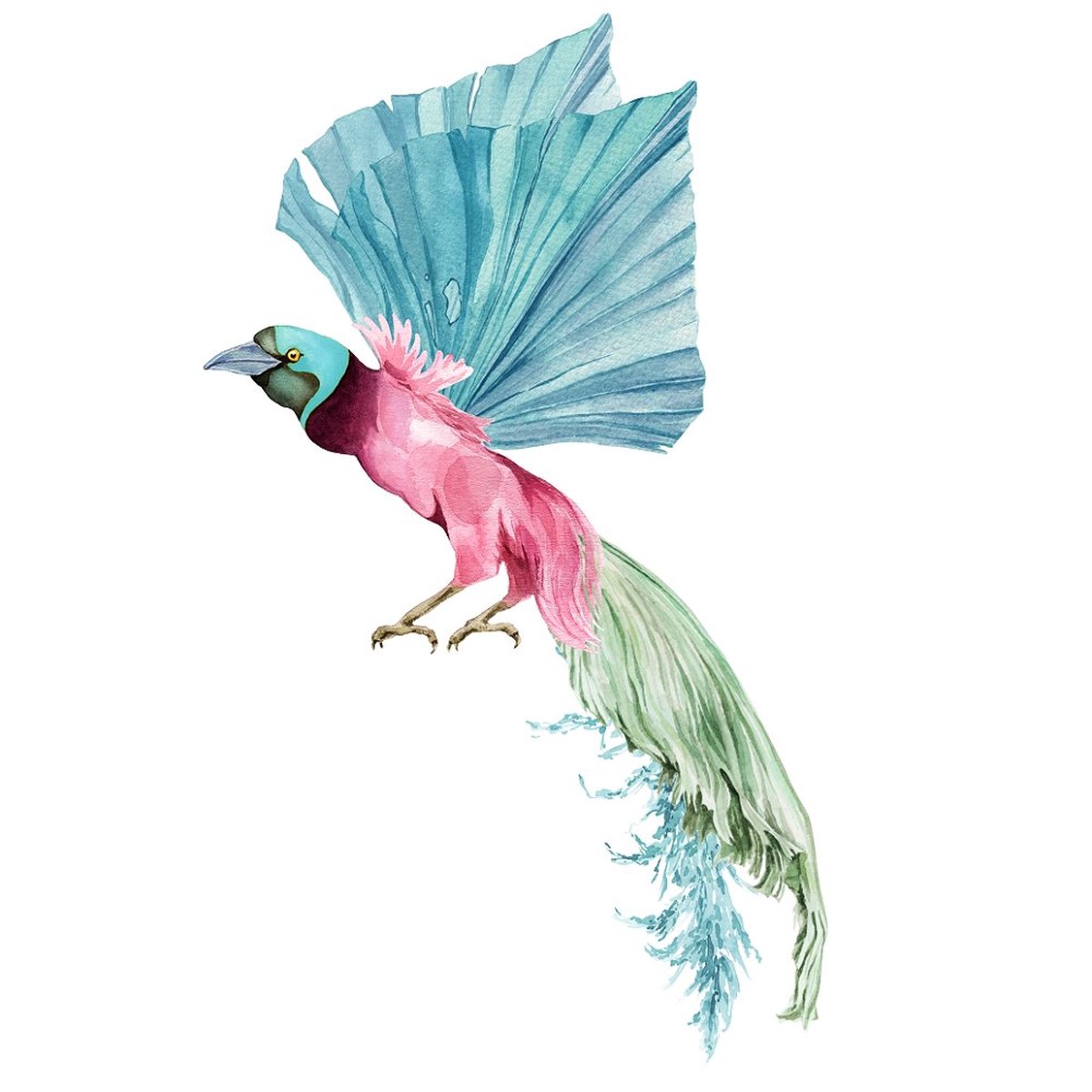 tropical-love-parrot-with-blue-wings-fabric-panel