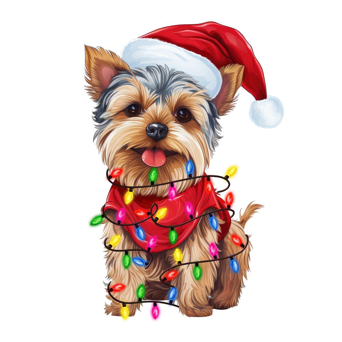 christmas-lights-yorkshire-terrier-fabric-panel