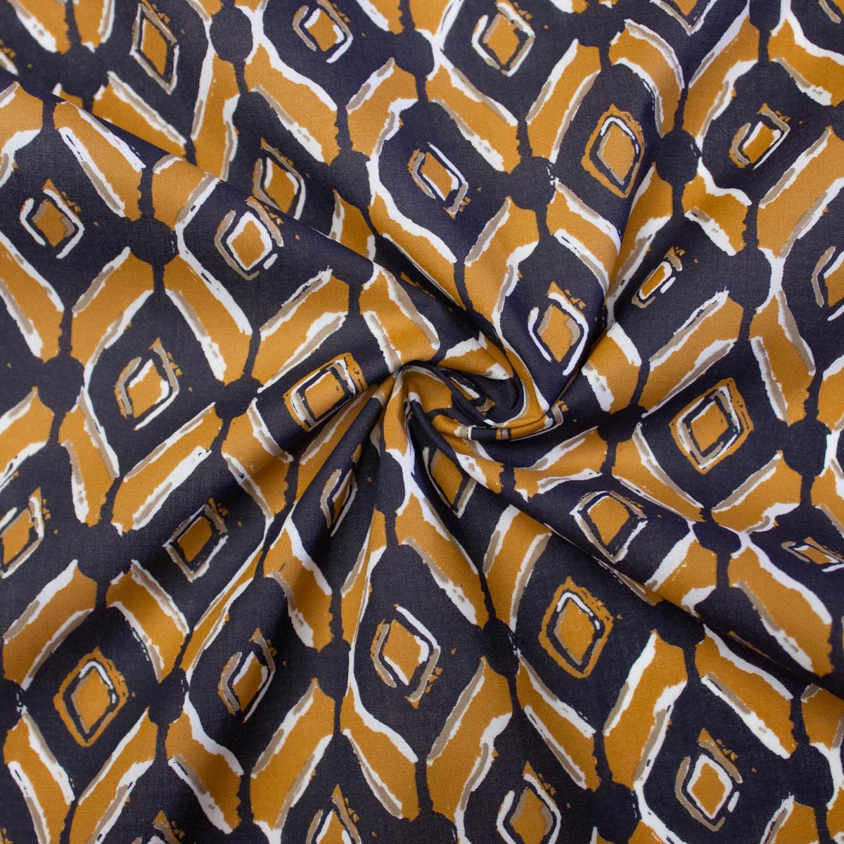 sumat-ochre-black-abstract-cotton-poplin-fabric