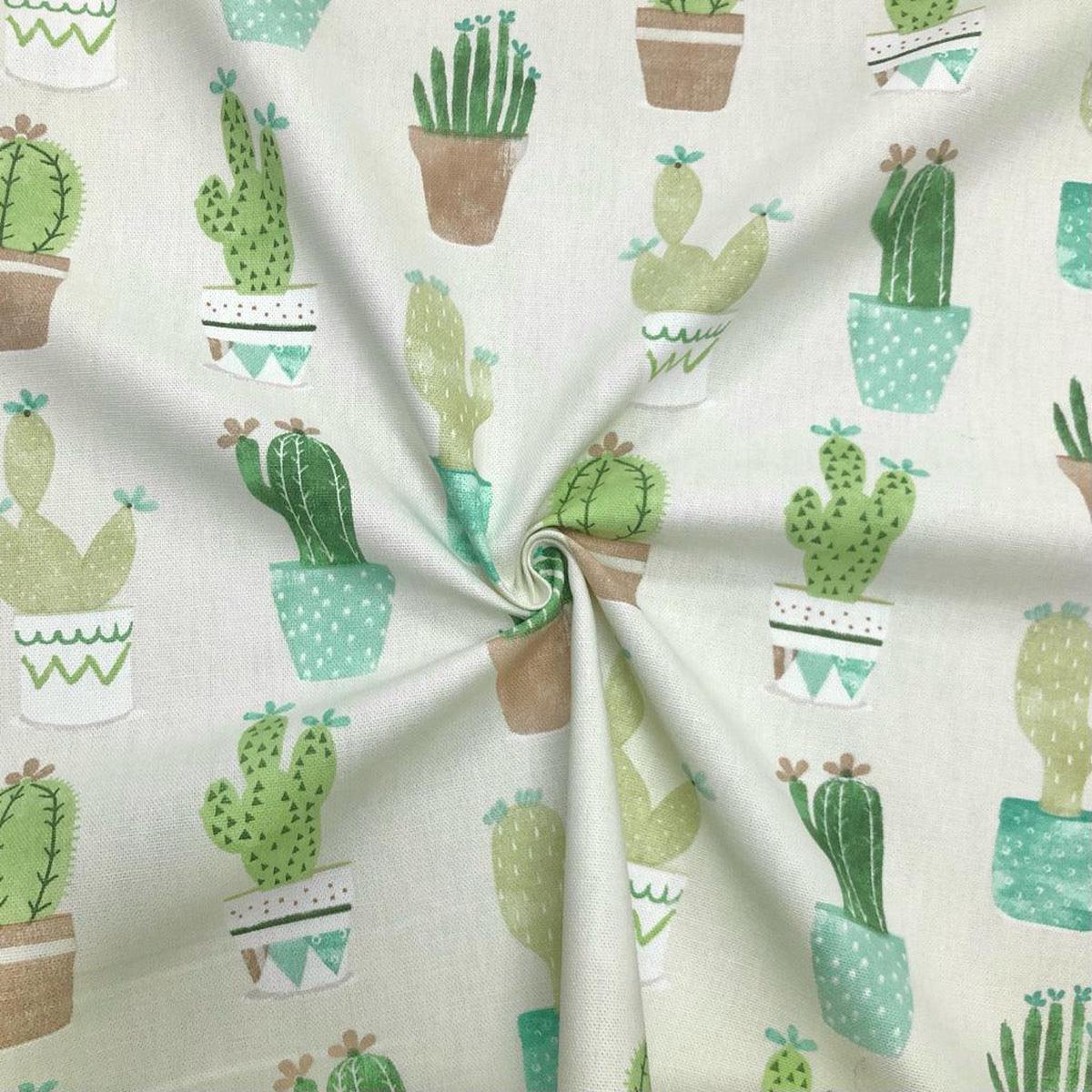 cactus-on-light-cream-panama-fabric