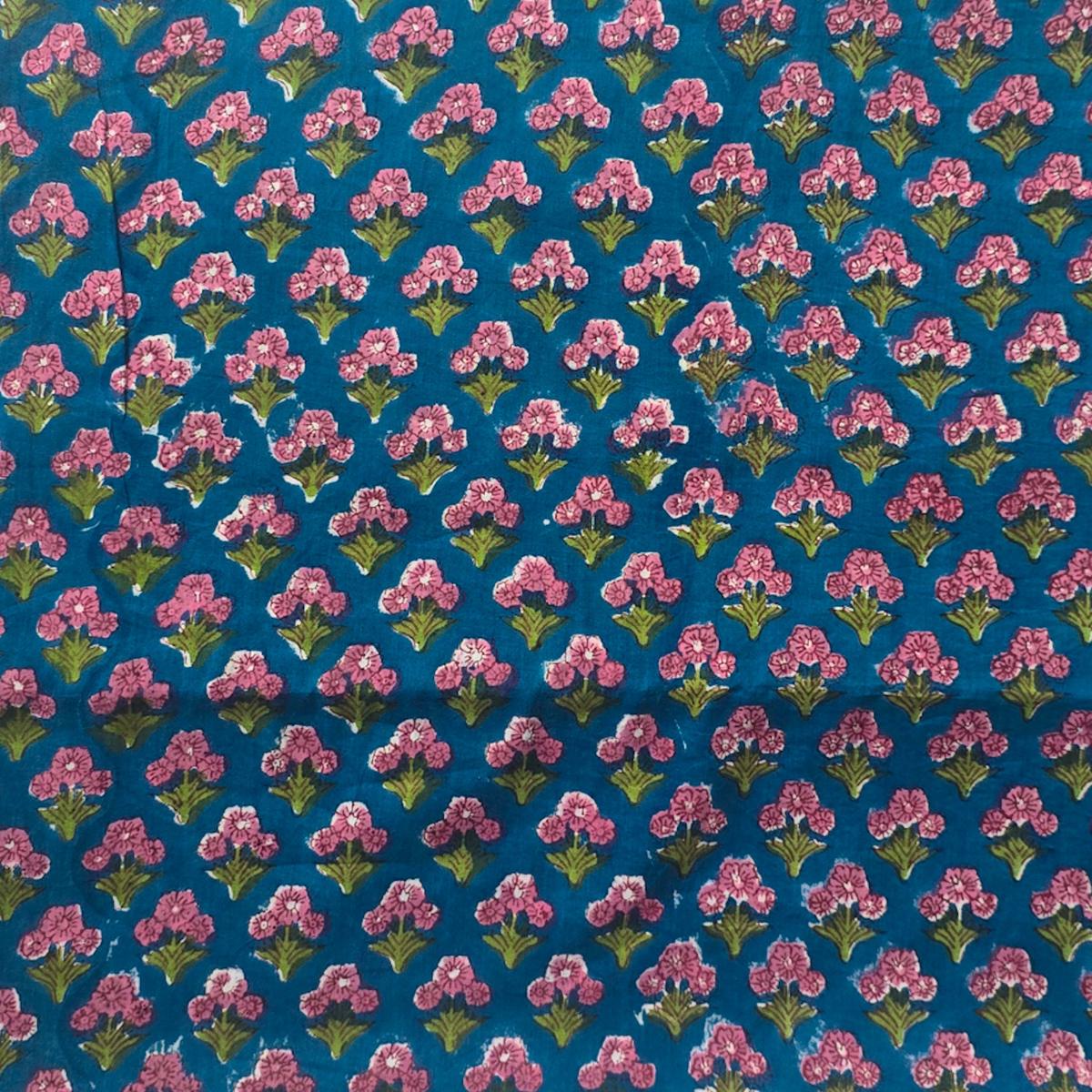 pure-mul-cotton-jaipuri-blue-with-dark-pink-tiny-flower-motif-hand-block-print-fabric